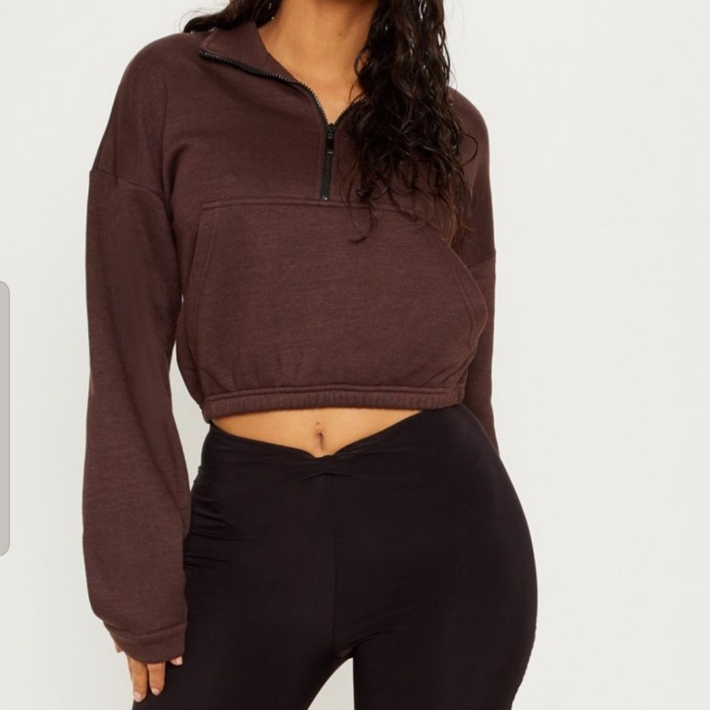 Prettylittlething half zip sweatshirt
